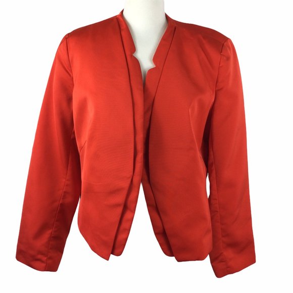 Worthington Orange Open Cropped Jacket 